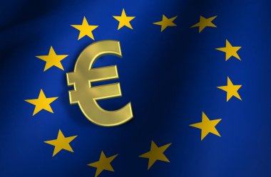 Avrupa Birliği bayrağı Euro simgesi