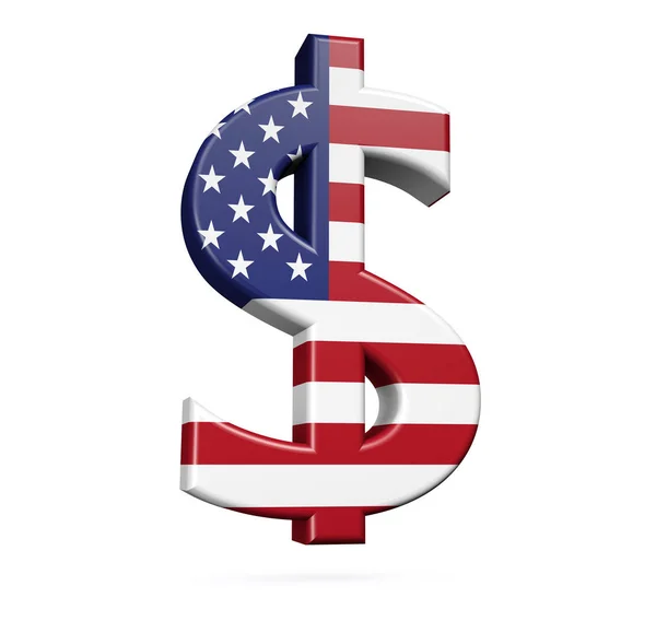 USA Flag On Dollar Sign Icon — Stock Photo, Image