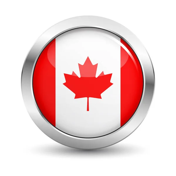 Canada Vlag Badge Vector knop — Stockvector