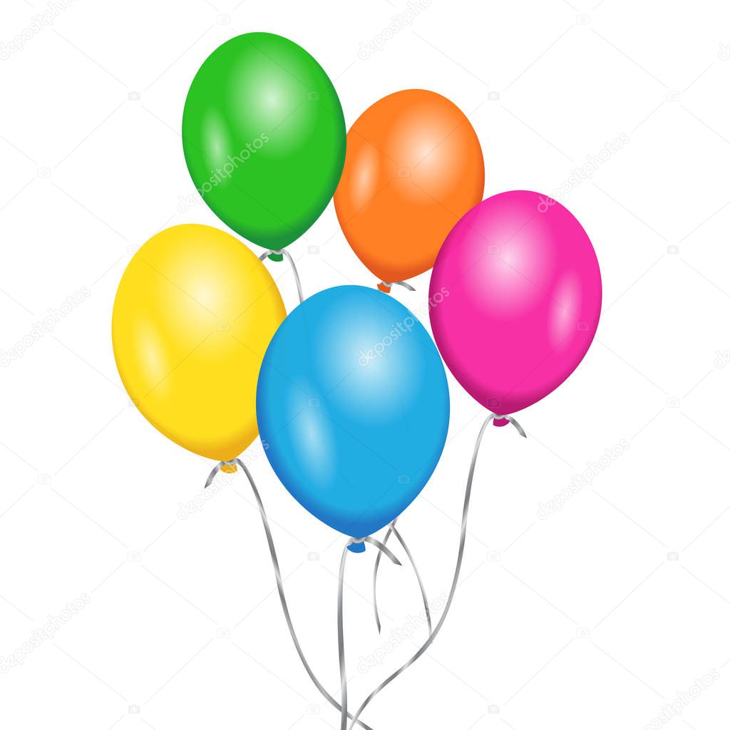 Vector Birthday Colorful Balloons Party