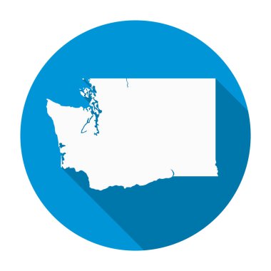 Washington State harita düz simgesi