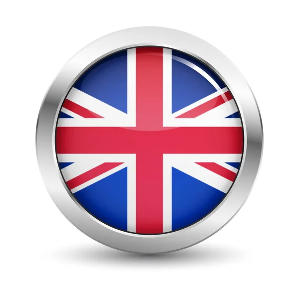 Britse vlag Badge Vector knop — Stockvector