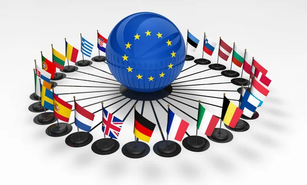 European Union Flags Concept — Stock Photo, Image