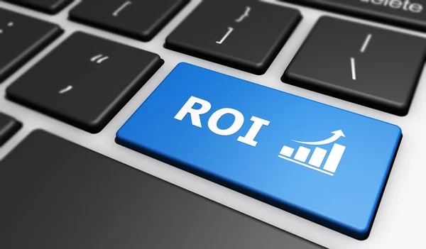 Roi Business Investment Computer Keyboard — Stock Photo, Image