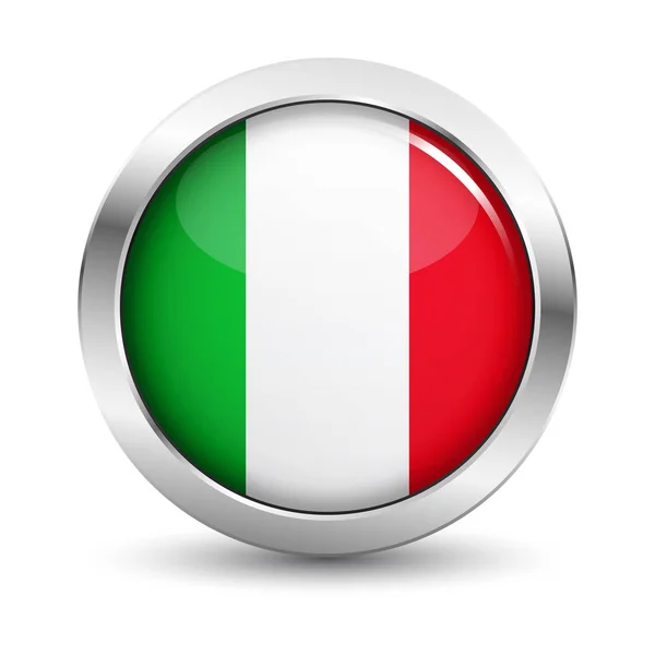 İtalya bayrak simgesi rozet vektör düğmesini — Stok Vektör