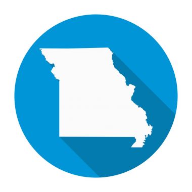 Missouri harita düz simgesi
