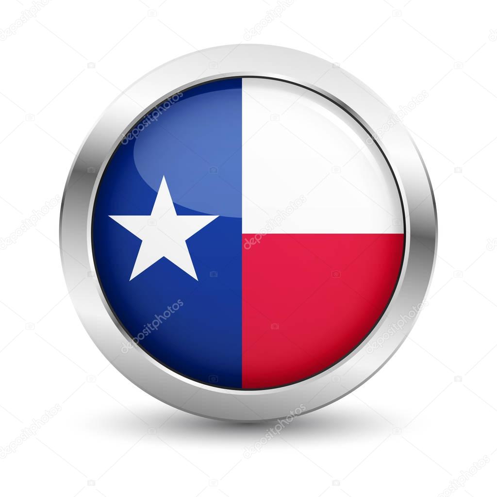 Texas Flag Icon Badge Vector Button