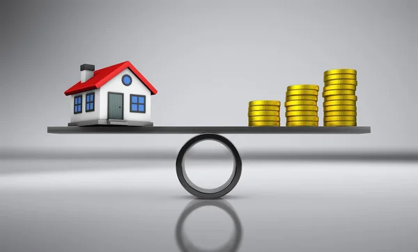 House yatırım değeri ve Mortgage denge — Stok fotoğraf