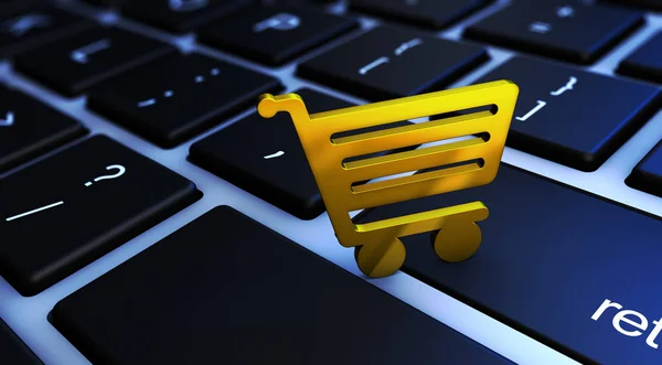 Compras en línea E-commerce Icon Concept — Foto de Stock