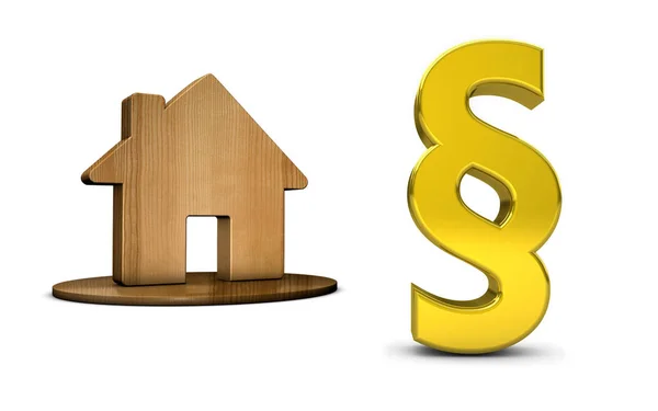 Paragraph Sign And House Icon — Stock Photo, Image