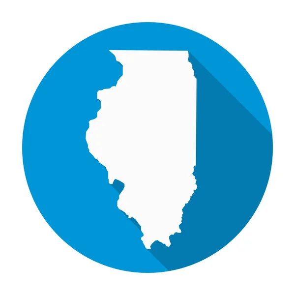 Illinois Térkép lapos ikonra — Stock Vector