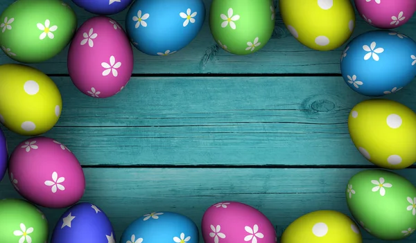 Pasqua uova cornice sfondo — Foto Stock