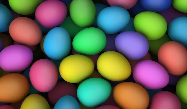 Ovos de Páscoa fundo colorido — Fotografia de Stock