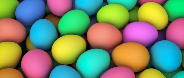 Banner colorido de ovos de Páscoa — Fotografia de Stock