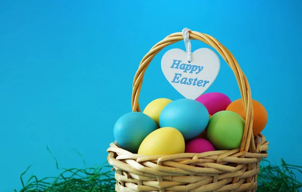 Happy Easter Basket Greetings Card — Stock Photo, Image