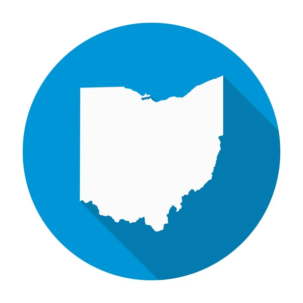 Ohio Mapa Icono plano — Archivo Imágenes Vectoriales