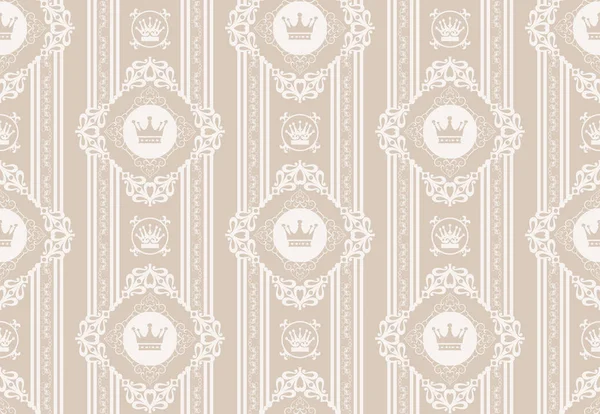 Vintage classic wallpaper seamless pattern — Stock Vector