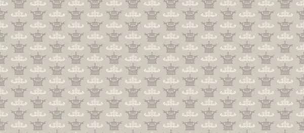 Background vintage retro: wallpaper, crown pattern, seamless, vector — Stock Vector