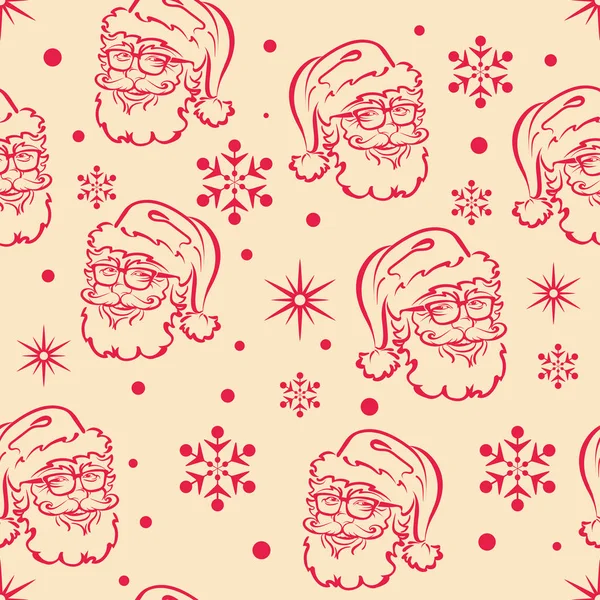 Бесшовный Узор Санта Клаусом Вашего Рождественского Новогоднего Дизайна — стоковый вектор