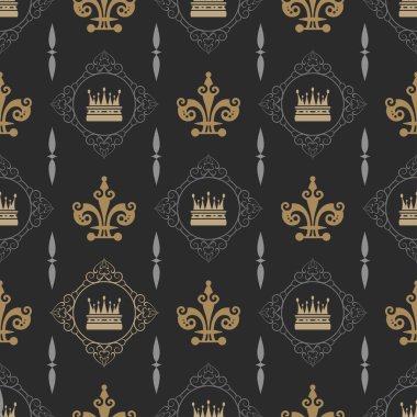 Kraliyet Arkaplanı, Kusursuz Düzen. Kitap kapağı, poster, logo ve davetiye için uygun. Vektör.