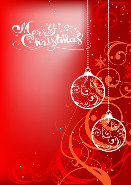 圣诞卡 抽象红色背景的圣诞树玩具 — 图库矢量图片