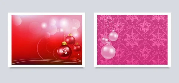 Cartes Noël Bannières Pour Votre Design Deux Images Avec Des — Image vectorielle