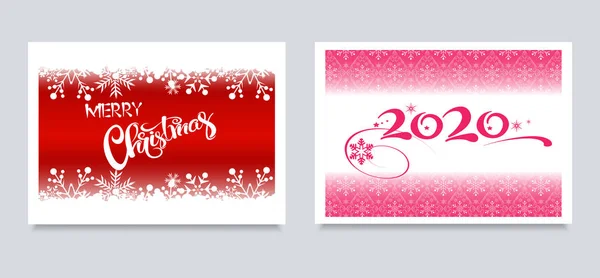 Χριστουγεννιάτικες Κάρτες Πανό Για Σχεδιασμό Της Πρωτοχρονιάς Κάρτες Αφίσες Προσκλήσεις — Διανυσματικό Αρχείο