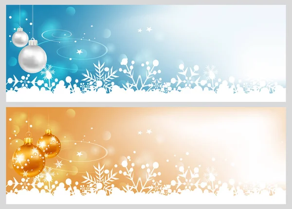 Χριστουγεννιάτικες Κάρτες Για Σχέδιό Σας Δύο Εικόνες Μπάλες Χριστουγέννων Μπλε — Διανυσματικό Αρχείο