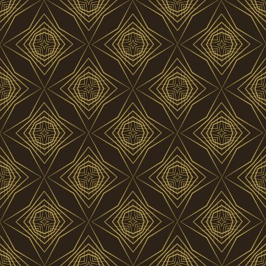 Duvar kağıdı dokusu pürüzsüz. Geometrik desenli soyut bir arkaplan. Modern tasarım. Görüntüdeki renkler: Altın, siyah. Paket kağıdı. Grafik vektör tasarımı