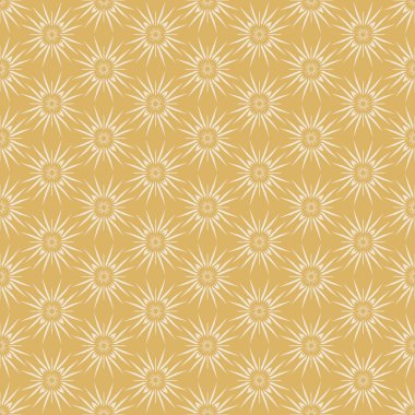 Yıldız desenli altın arkaplan. Kusursuz duvar kâğıdı, resimdeki renk: altın, beyaz. Modern tasarım vektörü grafiği.