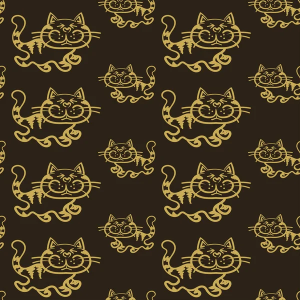 Patrón Gato Lindo Sin Costuras Plantilla Para Diseño Impresión Textura — Vector de stock