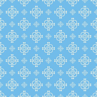 Mavi arka plan deseni. Geçmişe dönük görüntü. Kusursuz desen, duvar kağıdı dokusu. Vektör resmi, eski