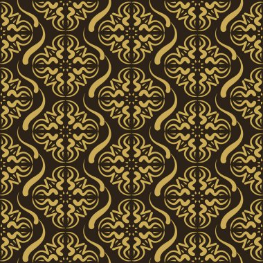 Seamless pattern Black and gold colors. Decorative pattern in a vintage style. Suitable for book cover, poster, logo, invitation. Vector.