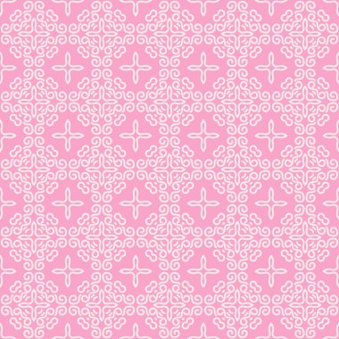 Pembe arka plan modeli. Geçmişe dönük görüntü. Kusursuz geometrik desen, duvar kağıdı dokusu. Vektör resmi.