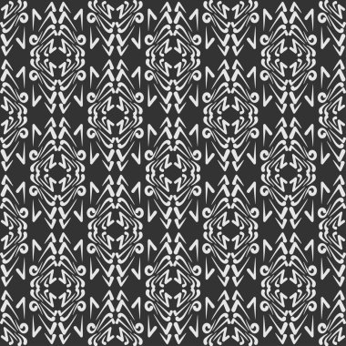 Arkaplan modeli. Modern tarzda siyah beyaz arkaplan resmi. Kusursuz geometrik desen, tasarımın için duvar kağıdı dokusu. Vektör resmi.