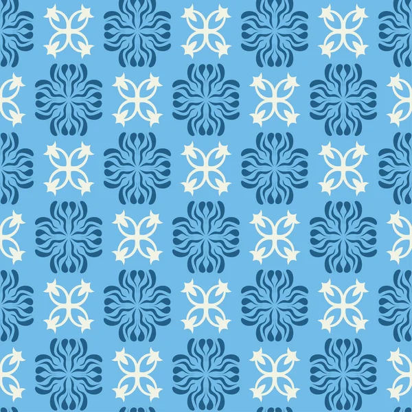 装飾的なシームレスなパターン 現代的なパターンの背景 テキスタイルデザインの質感 青い色だ 紙のデザインを包む ベクトル画像 — ストックベクタ