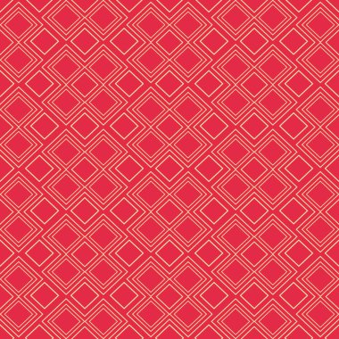 Geometrik Kusursuz Desen. Kırmızı Arkaplan Kalıbı. Vektör Grafikleri.