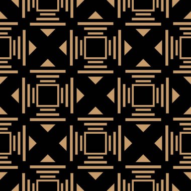 Modern Soyut Özgeçmiş. Siyah ve Altın Renk. Kusursuz Geometrik Desen. Doku Duvar Kağıdı. Vektör İllüstrasyonu.