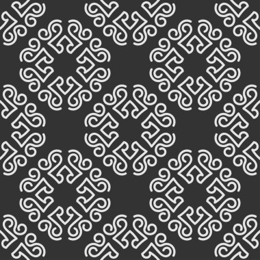 Karanlık Modern Arkaplan. Siyah ve Beyaz Renk. Kusursuz Geometrik Desen. Doku Duvar Kağıdı. Vektör İllüstrasyonu.