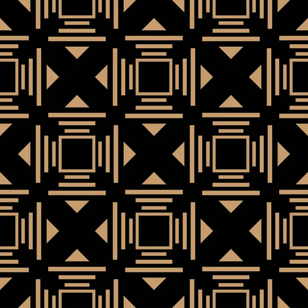 Modern Abstract Background Black Gold Color Seamless Geometric Pattern Texture — Stock Vector