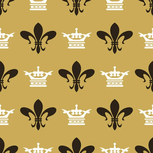 Gold Royal Hintergrund Nahtloses Muster Textur Wallpaper Vorhanden Vektorbild — Stockvektor