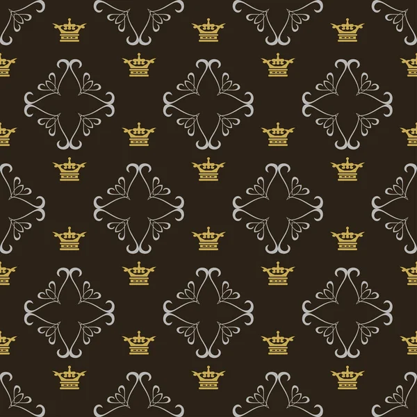 Moderne Royal Wallpaper Nahtloses Muster Hintergrund Vektor Bild — Stockvektor