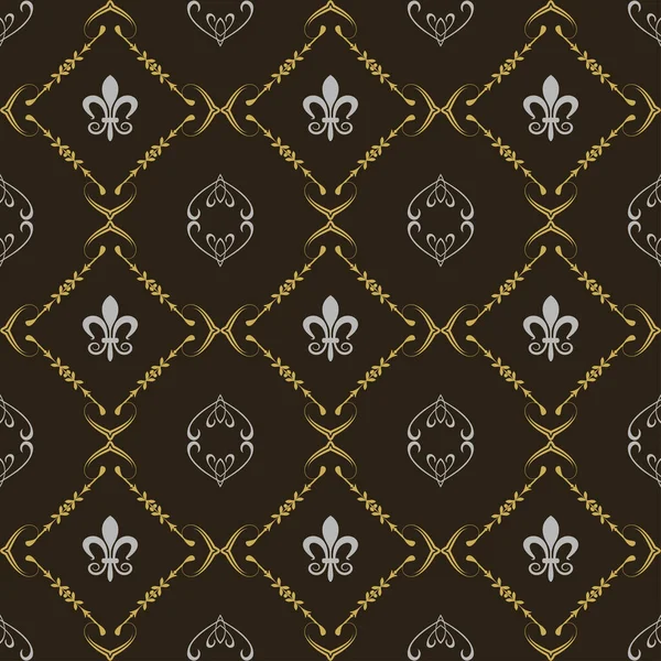 現代の王室の壁紙のシームレスなパターンの背景ベクトル画像 — ストックベクタ