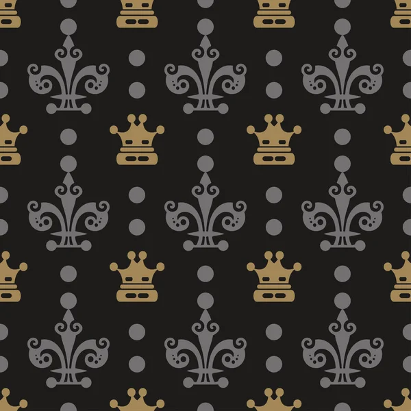 Modern Royal Wallpaper Sömlös Mönster Bakgrund Vektor Bild — Stock vektor