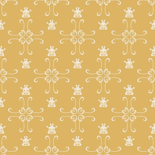 Moderne Golden Wallpaper Retro Style Naadloos Patroon Achtergrond Vector Afbeelding — Stockvector