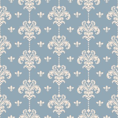 Damask Duvar Kağıdı. Dekoratif bir geçmiş. Kusursuz desen, vektör resmi
