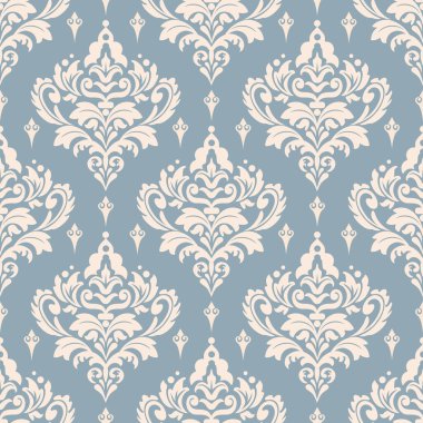 Damask pürüzsüz desen, duvar kağıdı dokusu, vektör resmi