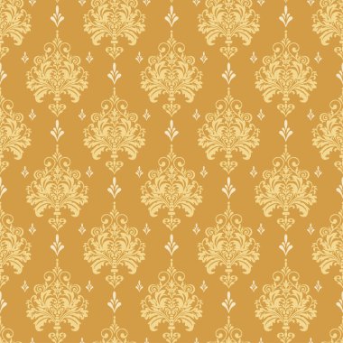 İpek kumaş tarzında modern arkaplan. Kusursuz altın duvar kağıdı. Vektör resmi