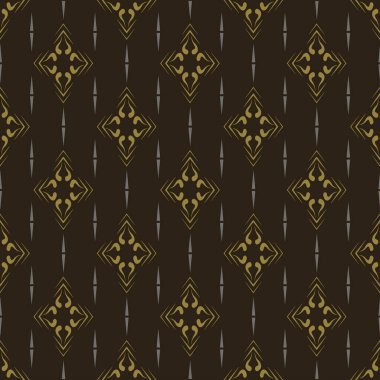 Basit dekoratif kusursuz desen. Karanlık arka plan. Duvar kağıdının dokusu. Vektör grafikleri