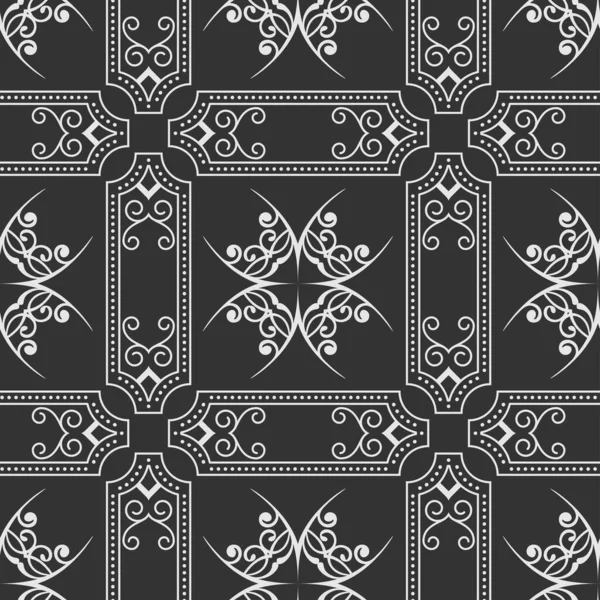 Black White Background Seamless Pattern Geometric Wallpaper Vector Image — Stock Vector